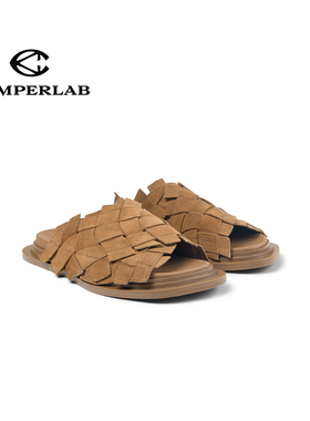 【正品现货】CAMPERLAB 看步26SS男女平底麂皮小牛皮编织交叉凉鞋