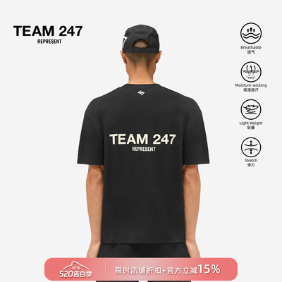 【潮流运动】REPRESENT 247机能支线 26SS Team系列超大号短袖T恤