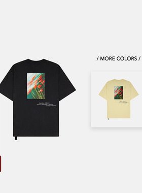 PEACEMAKER 25FW 军事风时装宽松红色花卉印花短袖T恤