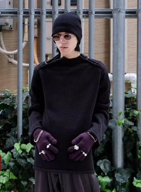 PEACEMAKER 25FW肩部拉链开合设计休闲针织衫