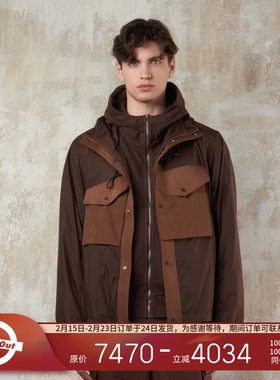 Ten C 25SS 春季百搭日常拼料拼色口袋休闲高街潮流连帽夹克外套