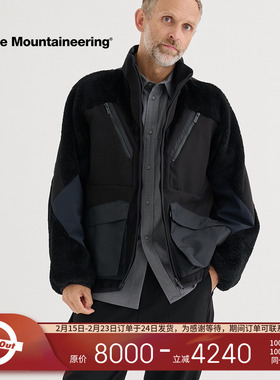 White Mountaineering/白山 拼接面料户外保暖立领夹克式抓绒衣