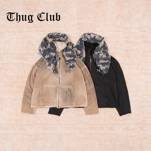 THUGCLUB头巾式开衫连帽卫衣