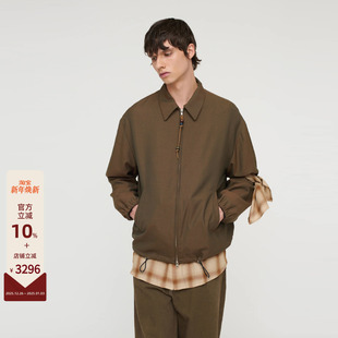 25FW SONG MUTE THE 可拆卸撞色格纹围巾饰品休闲教练夹克 FOR