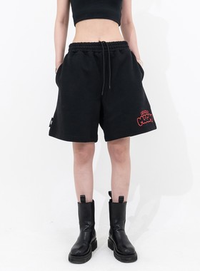 MSGM Burro Studio 联名小众设计徽标印花设计百搭运动休闲裤短裤