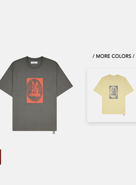 PEACEMAKER 25FW 军事风时装宽松复古艺术印花短袖T恤