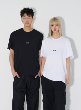 MSGM  意大利春夏季新款男女同款潮logo字母印花百搭休闲T恤短袖