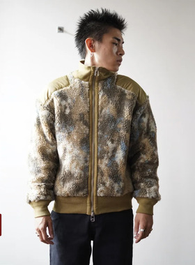 PEACEMAKER 25FW拼接抓绒双向拉链飞行员夹克