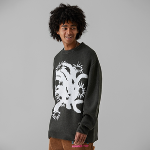 系列春季 ROUND Growth 美国Wild 仙人掌荆棘植物针织毛衣 TWO