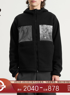 REPRESENT 247机能支线 25FW 防撕裂撞色拼接抓绒连帽夹克外套