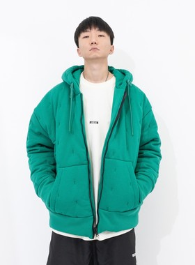 MSGM 意大利轻奢品牌 冬季简约纯色百搭潮流连帽棉服棉衣夹克外套