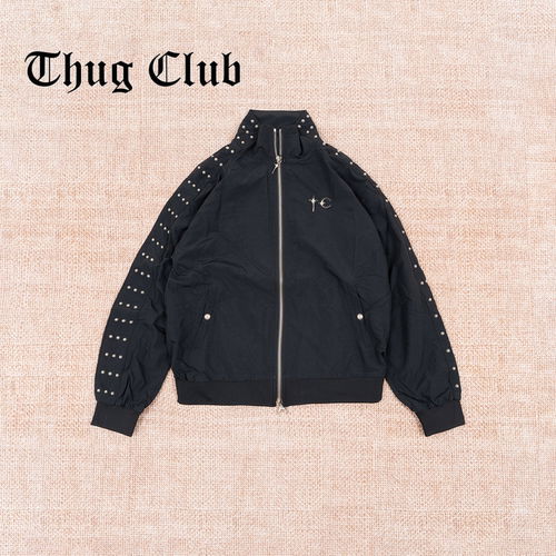 THUGCLUB铆钉尼龙立领运动夹克