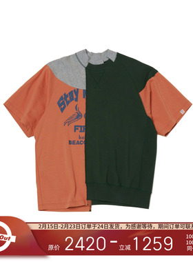 KOLOR 阿部润一 25SS 春夏字母印花不对称设计短袖T恤男女同款