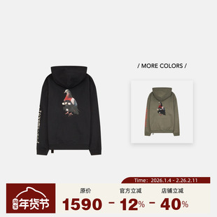 PEACEMAKER OAMC® 25秋冬 时装和平鸽印花宽松连帽卫衣