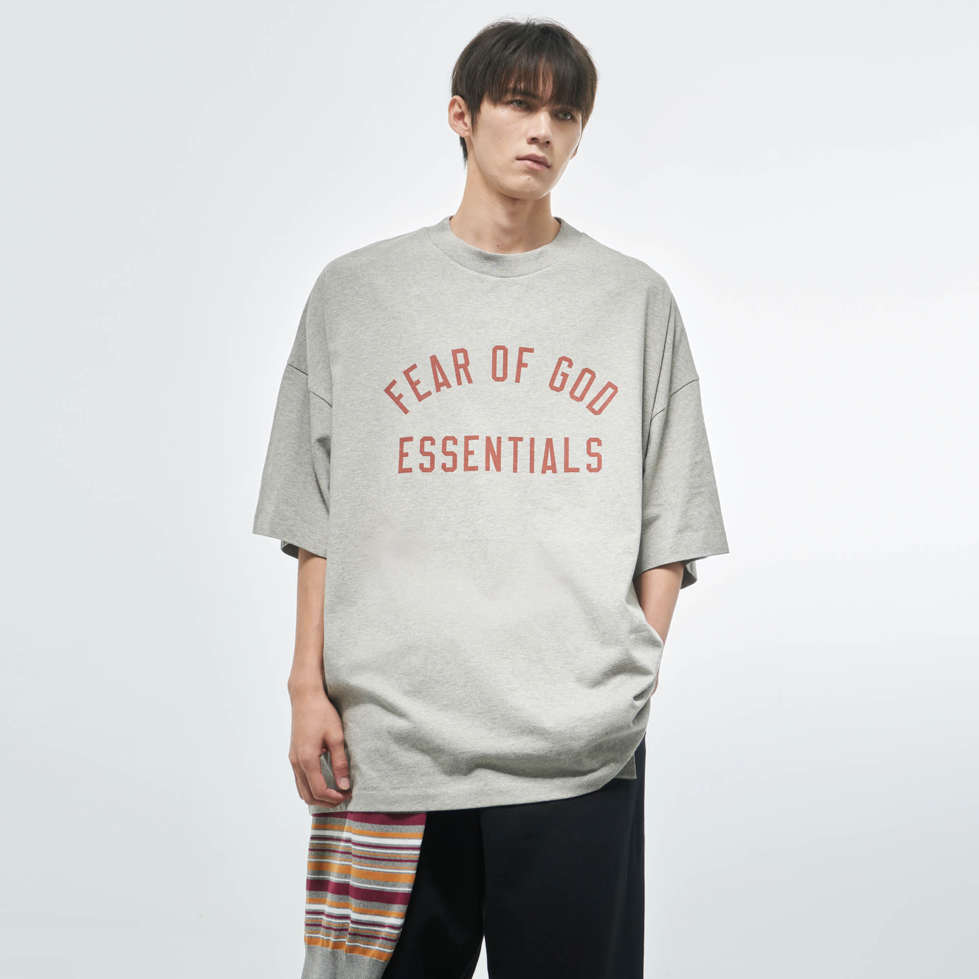 Essentials弧形印花短袖T恤