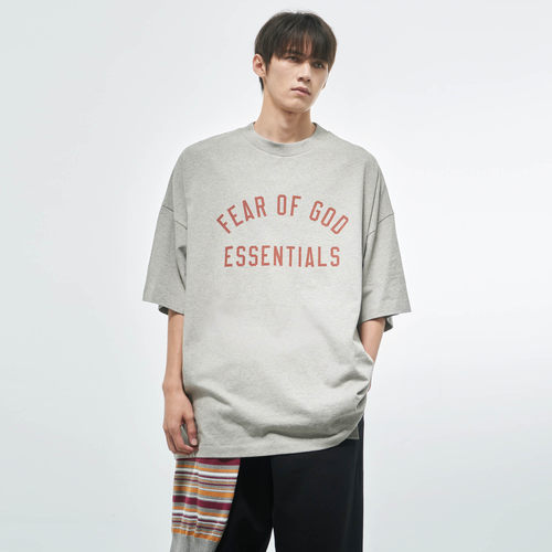 Essentials弧形印花短袖T恤