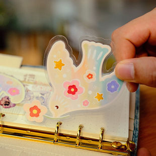 原创3孔可爱飞鸟集A5A6A7奇葩M5方方子A5slim手工塑封分隔页索引