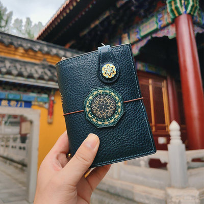 原创中国风锦缎蓝染高定意大利MBOX LUX活页TN手帐A6A7奇葩高级感