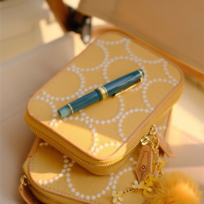 黄色甜甜圈刺绣烧饼包适配A6