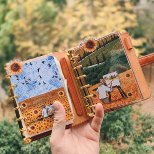QY 【梵高】油画风A5A6A7奇葩M5方方子A5slim手工塑封分隔页索引