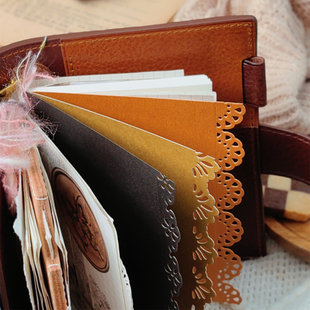 QY 特种纸大地色蕾丝花边A567奇葩M5方方子A5slim手工分隔页索引