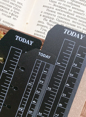 手帐尺活页today尺 笔记本活页书签尺PVC隔页尺2色选 A5A6A7