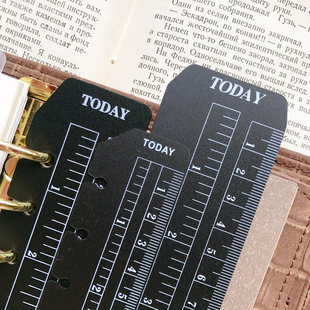 手帐尺活页today尺 笔记本活页书签尺PVC隔页尺2色选 A5A6A7