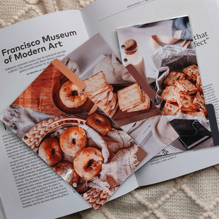 QY INS风下午茶面包圈A5A6A7奇葩M5方方子手工塑封分隔页索引