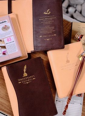 原创莎士比亚文豪手帐真皮意大利MBOX进口牛皮A7mia定活两用手帐