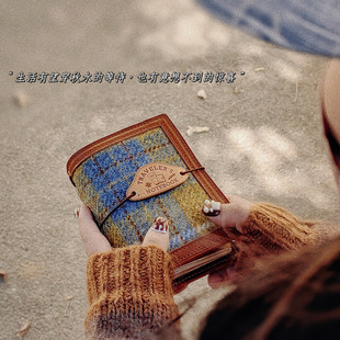 原创高定爱丁堡粗花呢mbox旅行TN手帐标准护照自带3本内芯手帐本