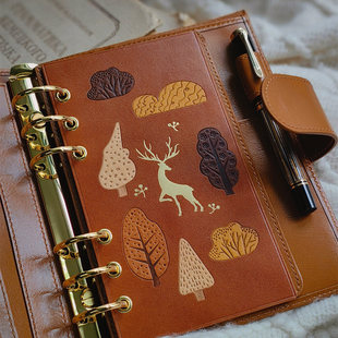 QY原创林深时见鹿真皮垫板镶嵌活页垫板装饰配件A8A7A6A5奇葩A5