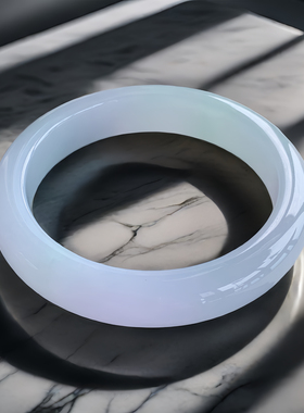 56圈缅甸天然A货翡翠手镯59.7时尚气质简约宽版高冰淡紫罗兰玉镯