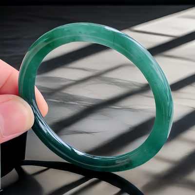 蓝色玉镯子珠宝半山半水叮当镯