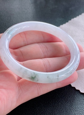 53圈天然翡翠手镯35.38时尚珠宝女款百搭高级感缅甸冰糯飘花玉镯