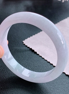 62圈天然翡翠手镯67.3时尚珠宝女款高级感百搭圆镯白月光翡翠玉镯