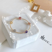 五福水晶手链 招财招桃花去mei运守护爱情简约学生可爱新年手串