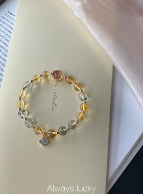 黄水晶绿幽灵混拼'发财手链水晶