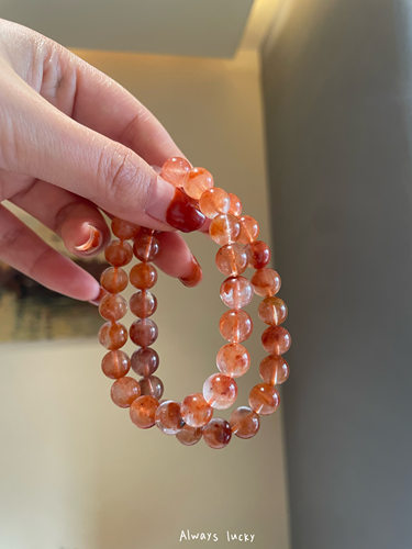 红兔毛天然聚宝盆本命年简约手链