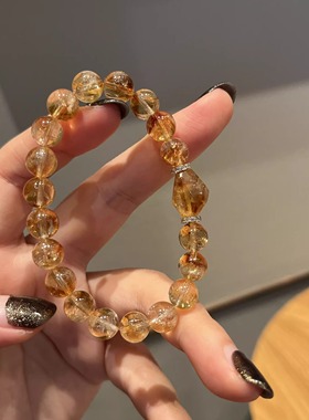天然黄阿塞甜美可爱气质送人手链