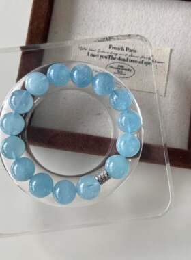 hucares原创湛蓝温存海蓝宝手链