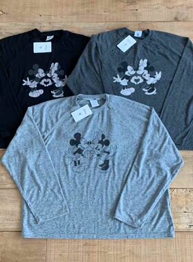 1折现 韩国东大门VANTA百搭宽松米老鼠印花长袖T恤25秋款 不退换