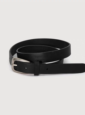 1现 韩国东大门mohhe复古单色百搭小方头皮带腰带25秋季新款