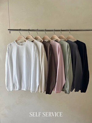 现 韩国东大门SELF SERVICE洋气圆领净版套头长袖衬衫25早秋新款