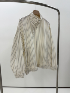 速发现 韩国东大门Architekt休闲竖条纹立领拉链夹克外套25早秋款