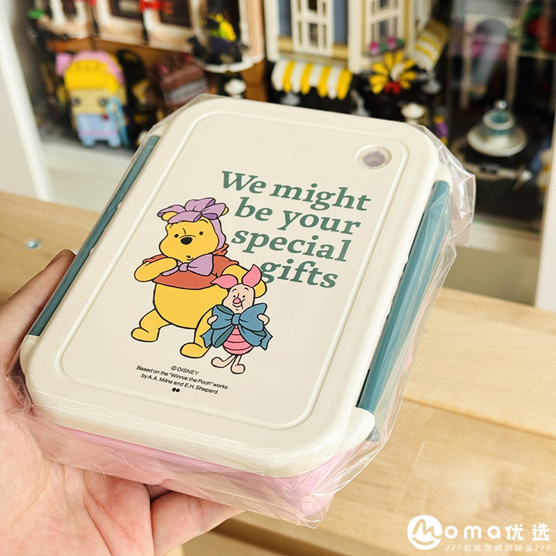现货日本制正版维尼熊POOH便当盒幼儿童水果餐食饭盒可微波500ml