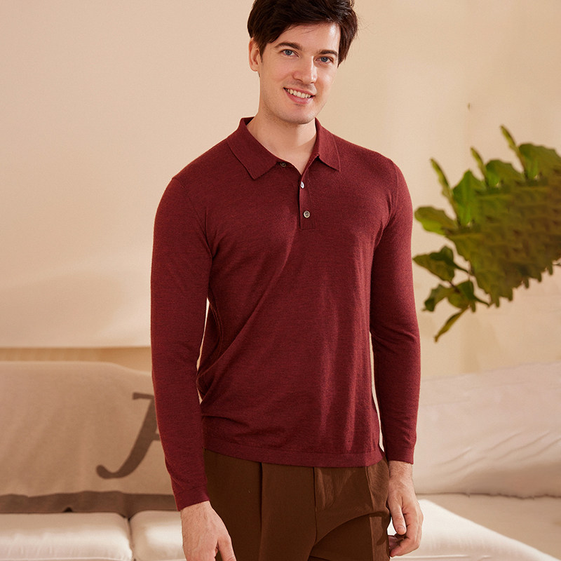 新款男士68支精纺套头山羊绒纯羊绒衫POLO领翻领经典套头针织衫,男装,羊绒套衫,淘宝优惠券,粉丝福利购,淘宝优惠卷