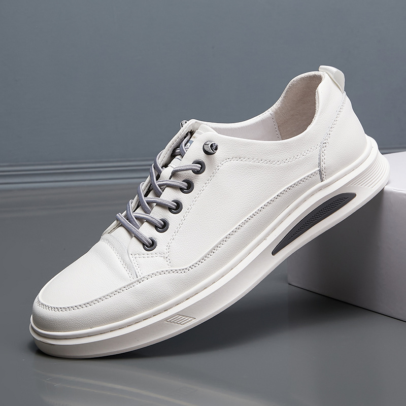 青年男鞋夏季男士小白鞋透气休闲真皮单鞋英伦板鞋时尚皮鞋纯皮鞋