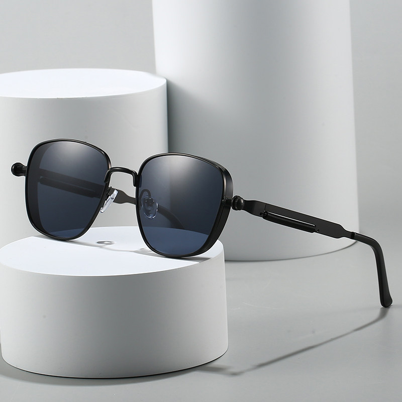 新款太阳镜男女款近视墨镜弹簧腿驾驶户外运动金属方框街拍眼镜