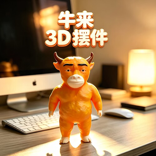 牛来3D模型电影周边收藏摆件