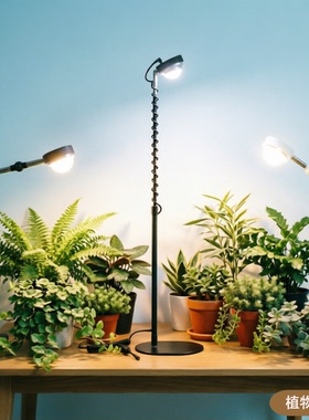 LED 弯管可伸缩落地灯微景观白色补光灯仿真阳光植物生长灯定时